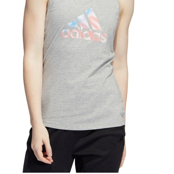 Adidas Womens Americana Graphic Tank Top, sleeveless shirt Gray - Picture 5 of 15